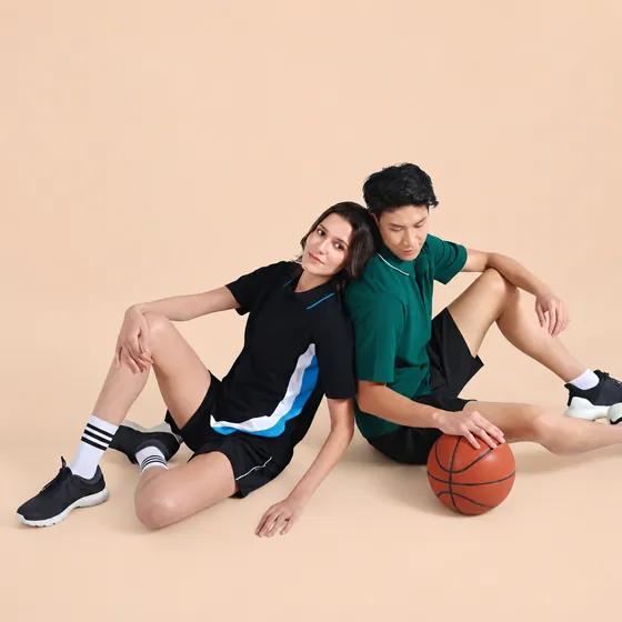 Black and green sports jerseys