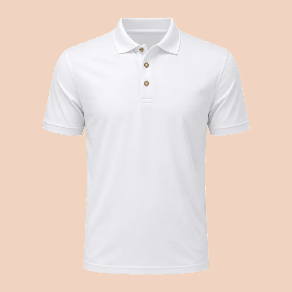 Honeycomb polo short sleeve ready for custom logo printing